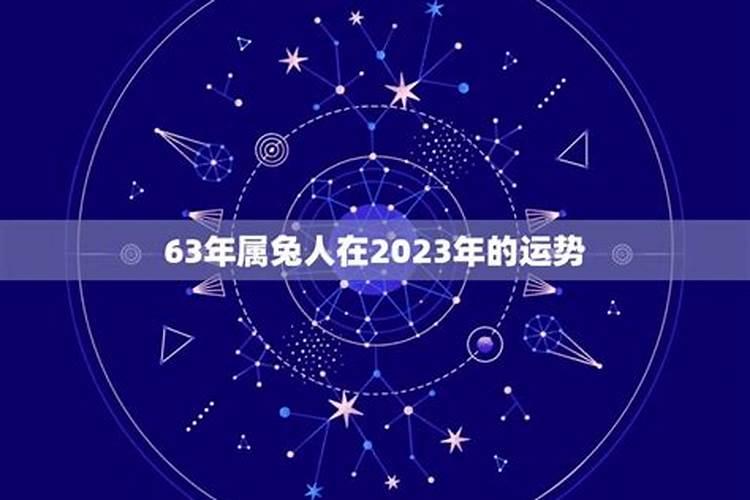 63年属兔的2023年运势如何