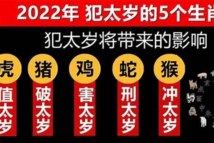 2022年犯太岁的生肖是