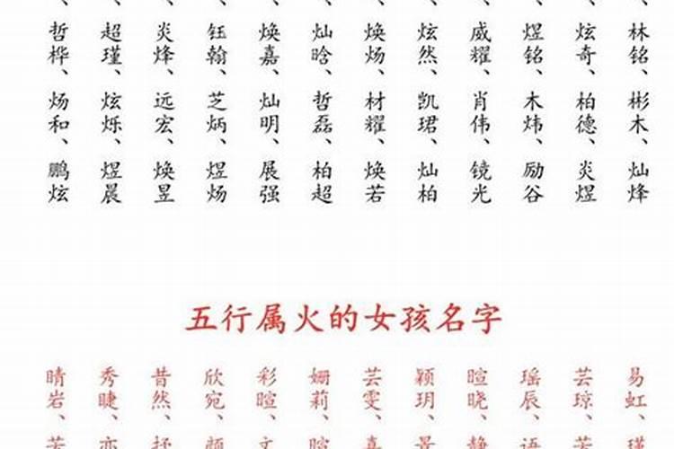 五行属火的名字用字