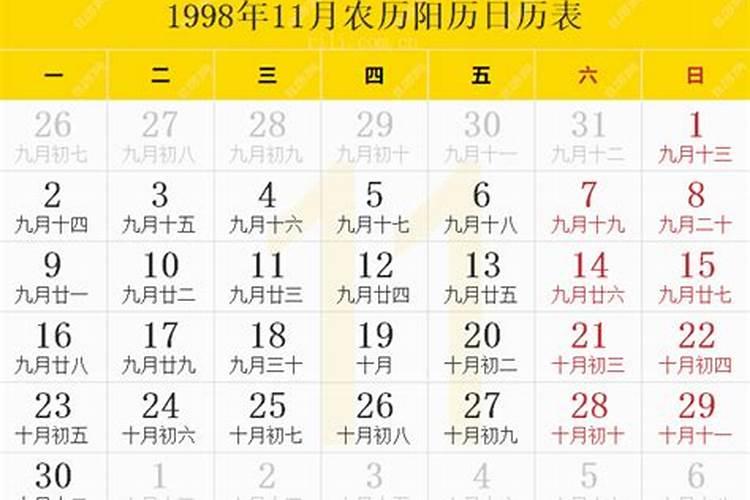 1998年1月18日是什么星座农历