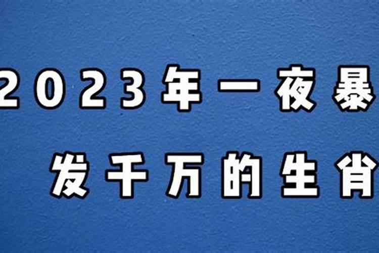 2023年一夜暴富的生肖