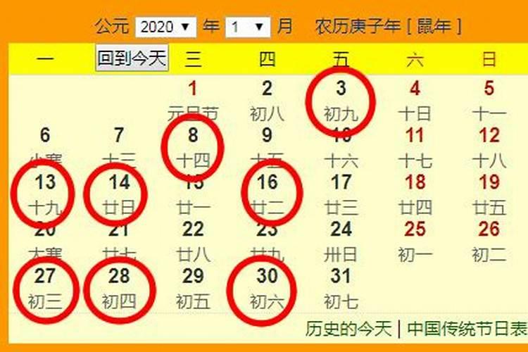 1月结婚吉日2020年