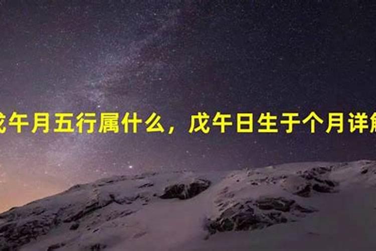 戊午月五行属什么生肖