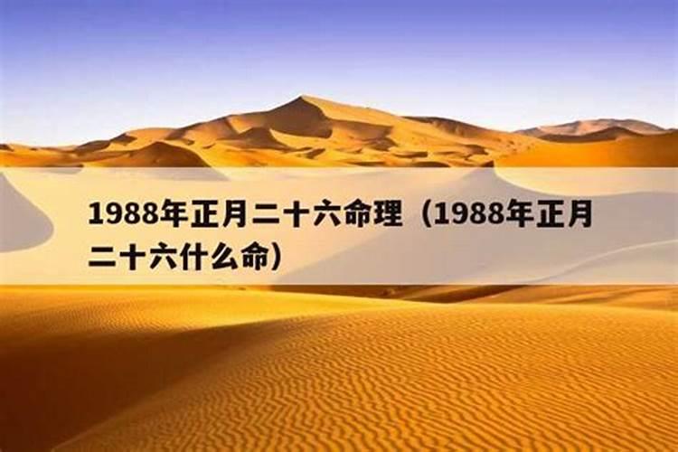 1988正月初二命运如何