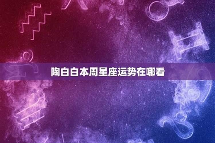 陶白白星座本周运势