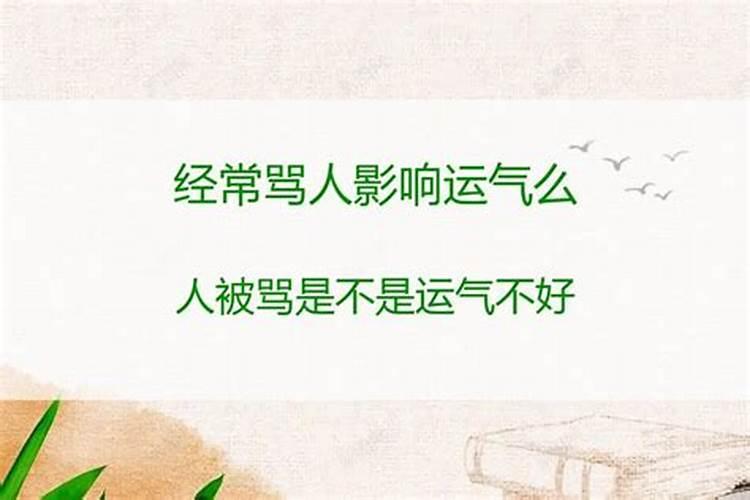 经常被别人骂的运气好吗