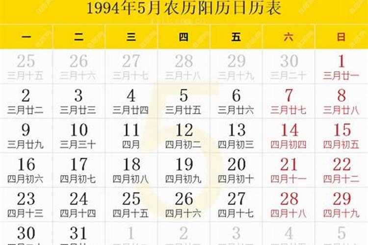 1994年农历5月29日是什么星座