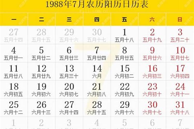 1988年7月27生今年运势