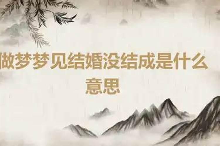 梦见结婚但没结成是什么意思