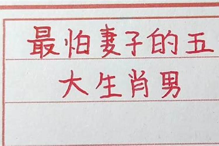 最怕妻子受委屈的男生肖是什么