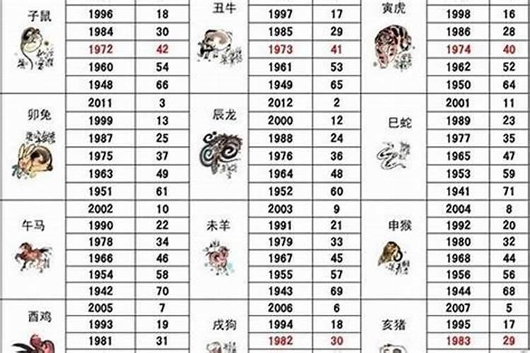 属鼠的年份表