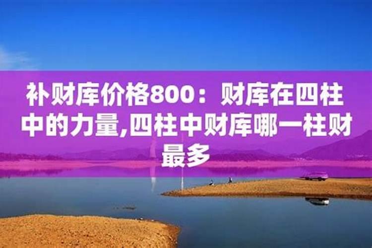 四柱中的财库是什么意思