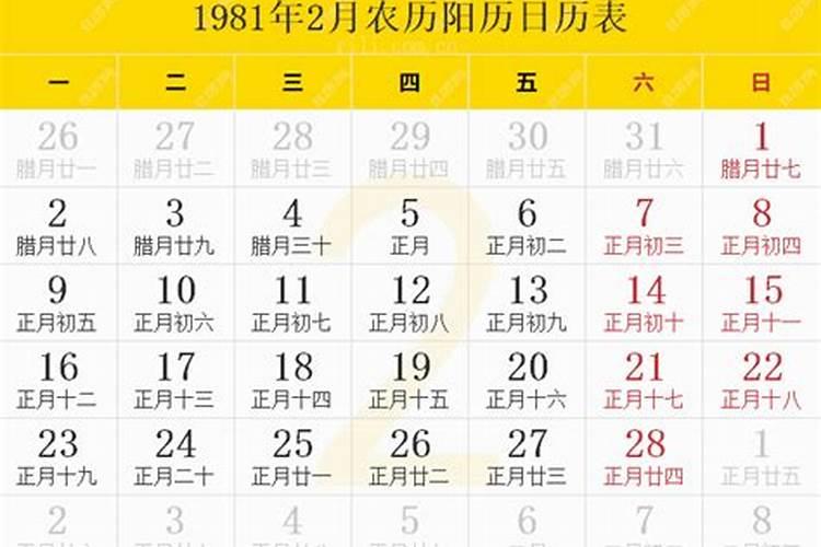 1981年农历二月二十是阳历几号生日