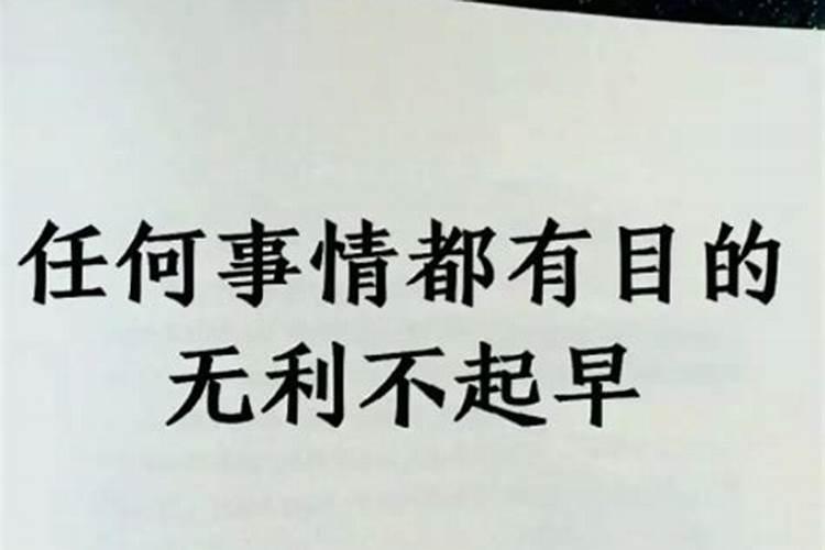 无利不起早是什么生肖动物