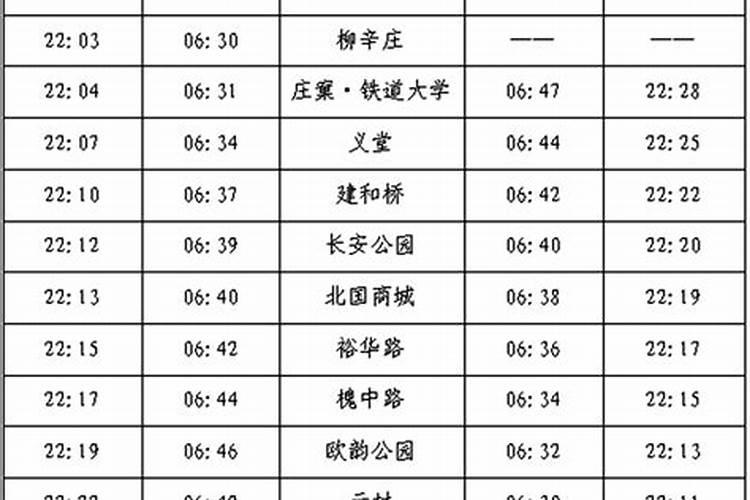 石家庄除夕地铁几点