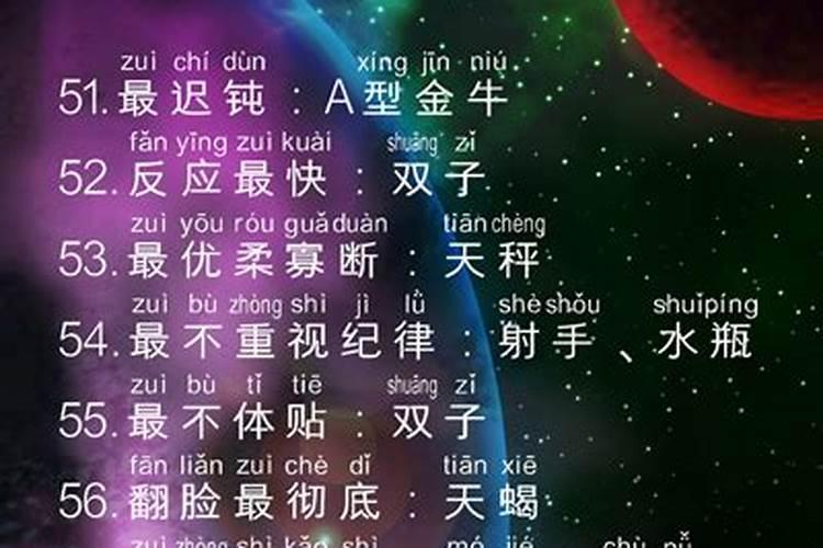 十二星座各种排名大全