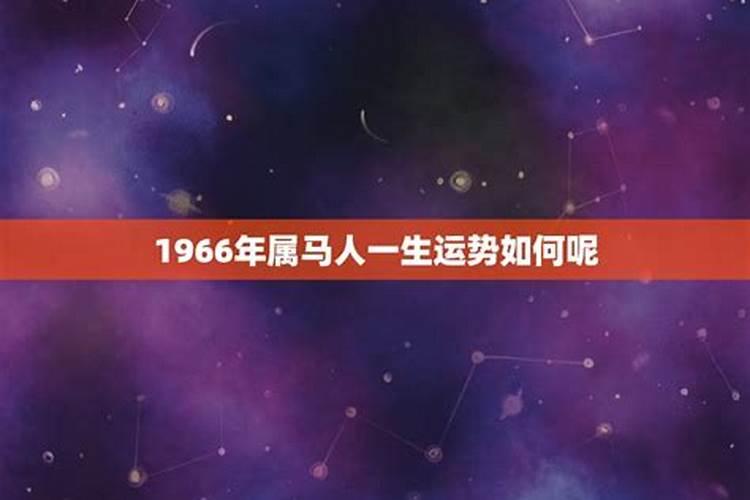 1966年属马7月生一生命运怎么样