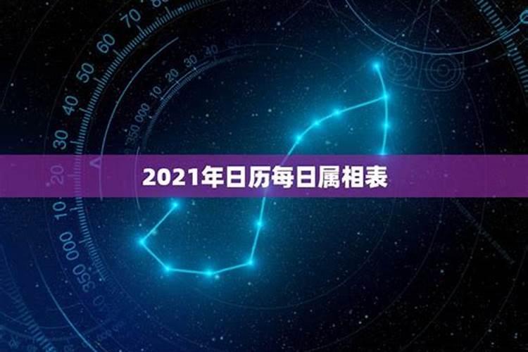 2021年带属相的日历表