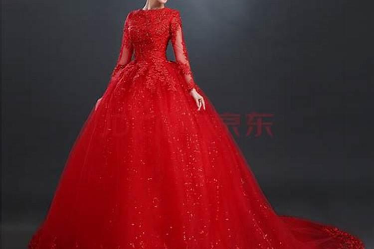 梦见穿红色的婚礼服好吗女人