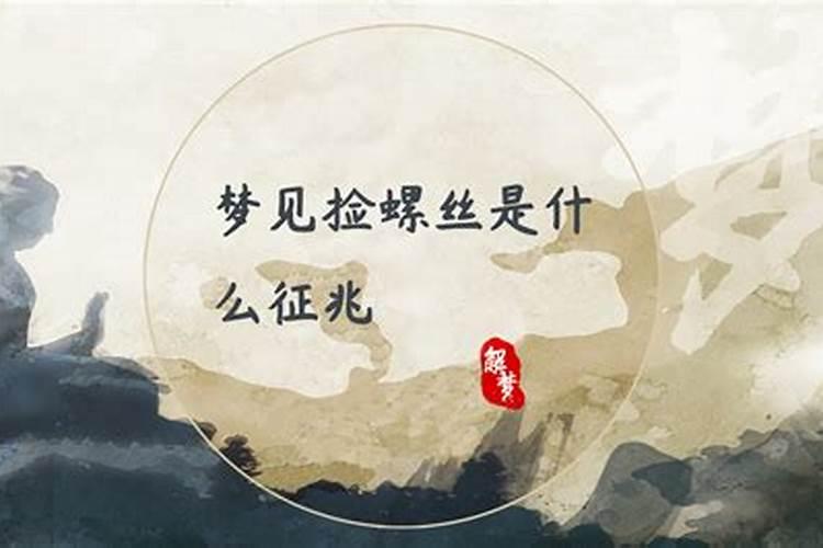 梦见捡螺丝什么意思