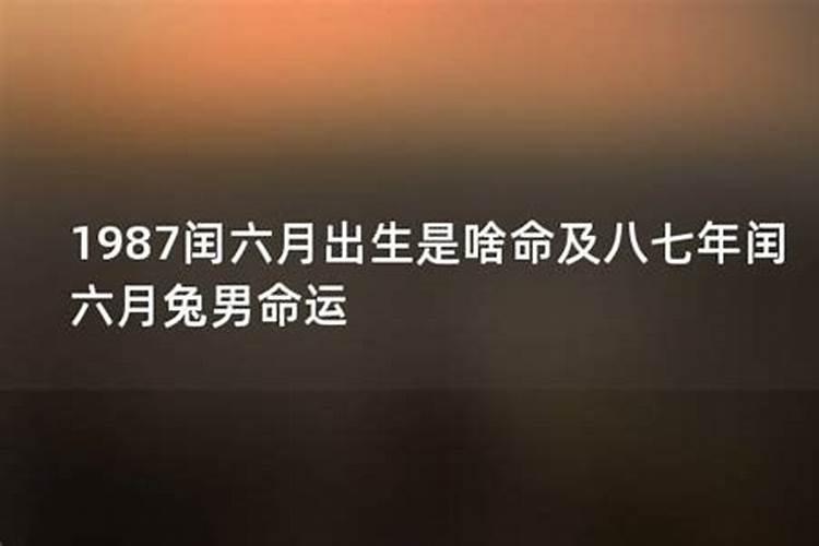 87年闰6月初3一生运势