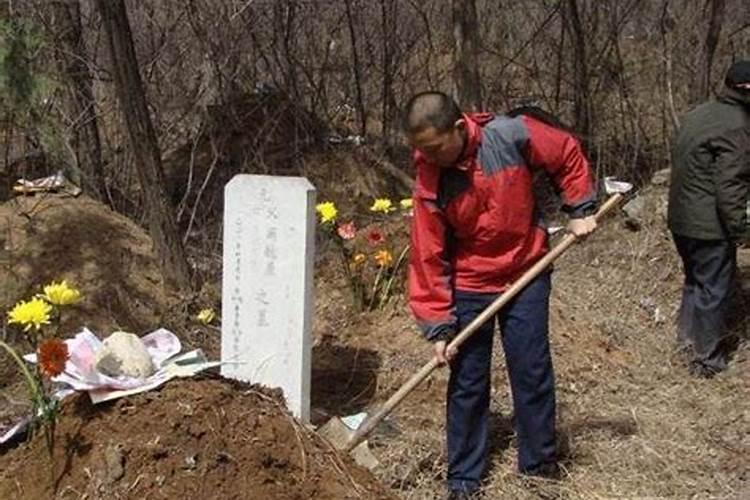 清明节新坟培土