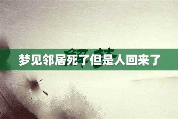 梦见死了的人回来了是什么意思