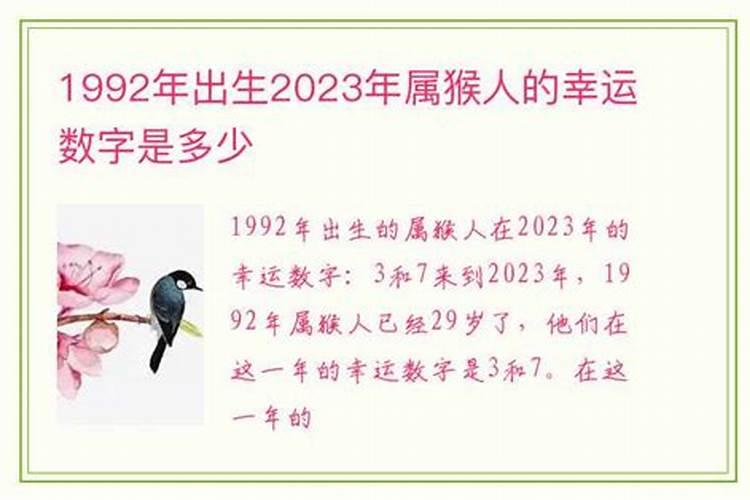 1992年属猴人的幸运数字和幸运颜色